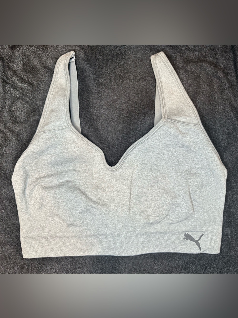 Puma Seamless Sports Bra Gray Medium Support Athletic Size XL